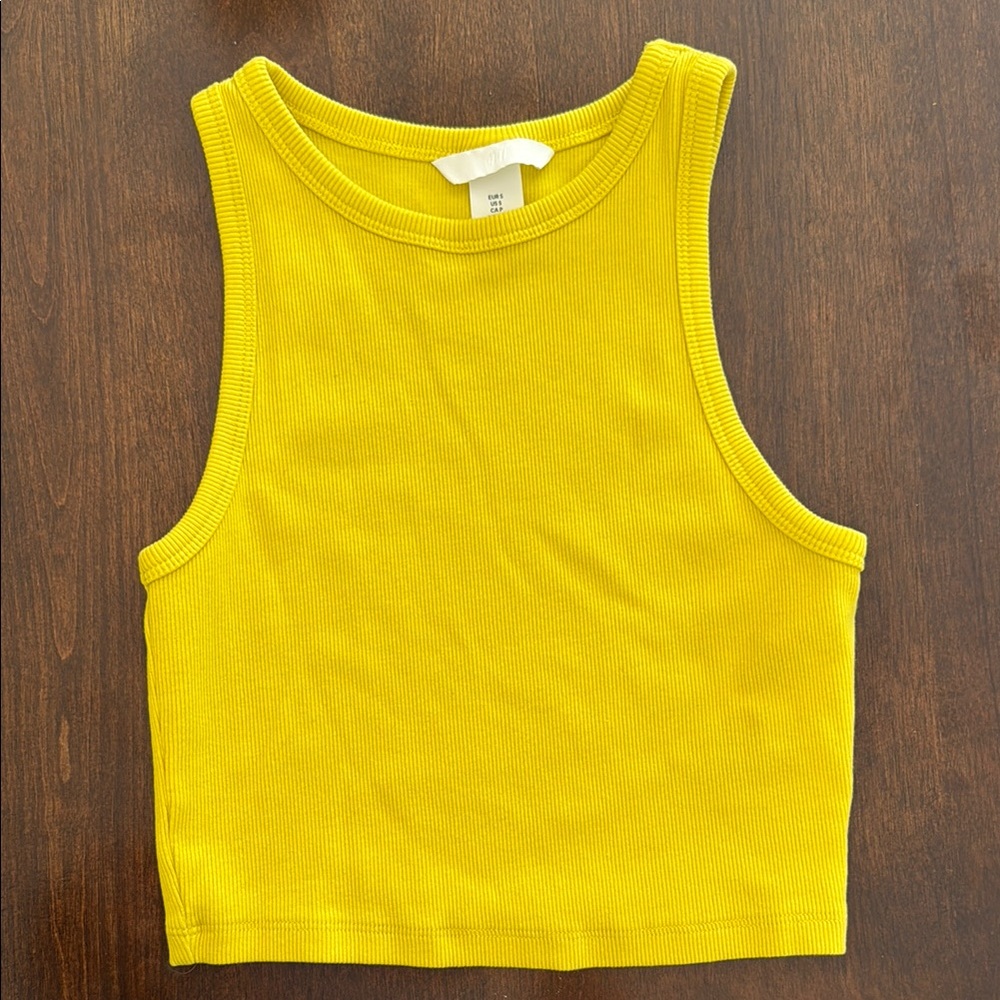 Woman’s small H & M Yellow Ribbed Tank Top